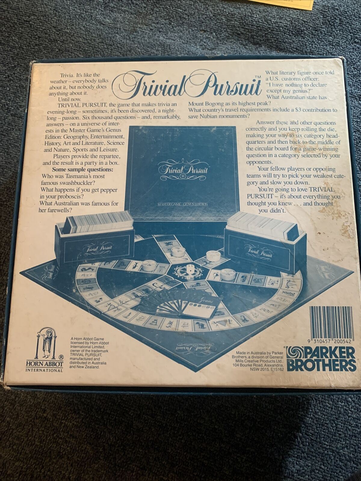 Trivial Pursuit Master Game Genus Edition Parker Brothers 1981 Vintage Complete