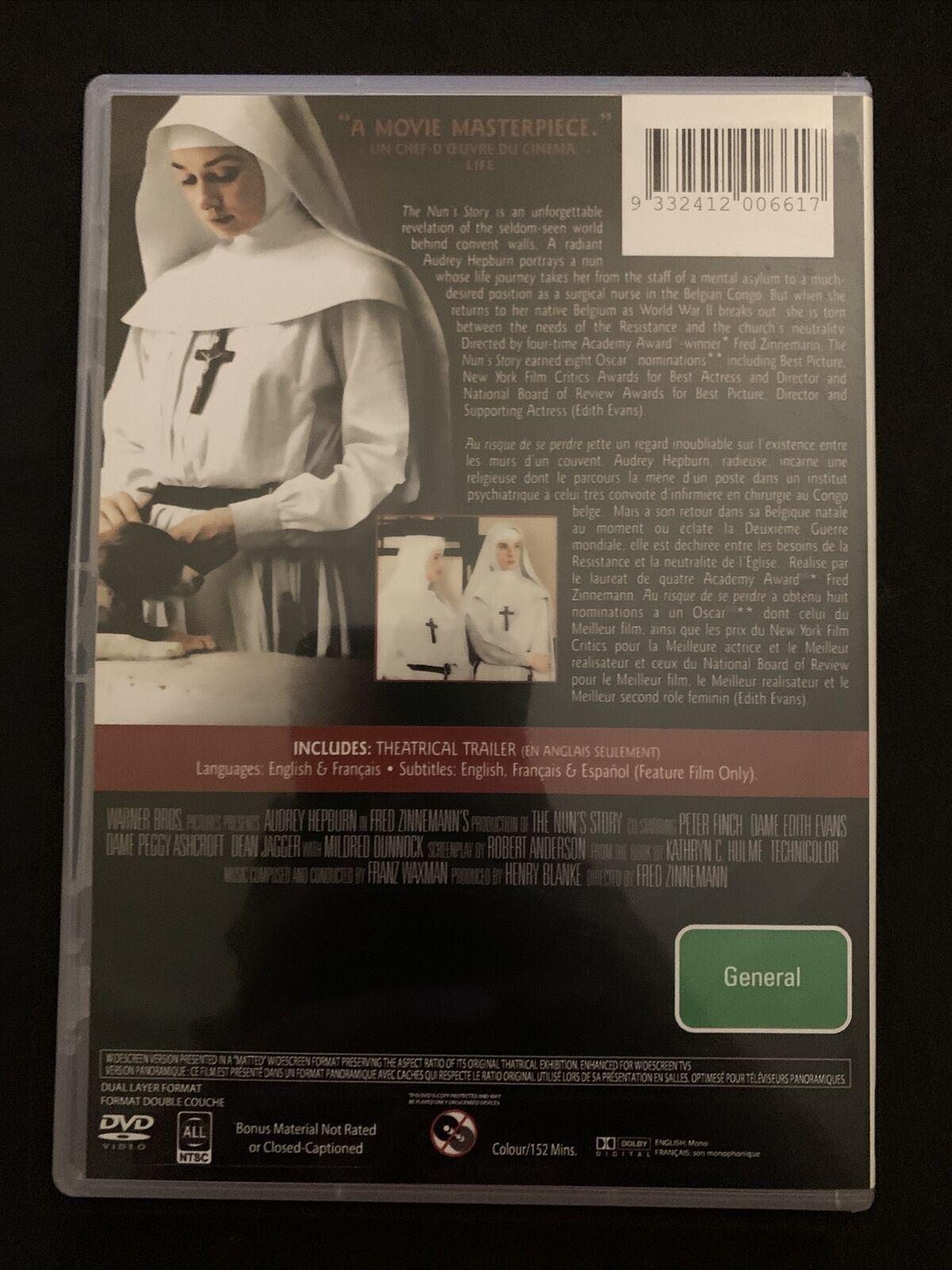 The Nun's Story (DVD, 1959) Audrey Hepburn, Peter Finch, Edith Evans