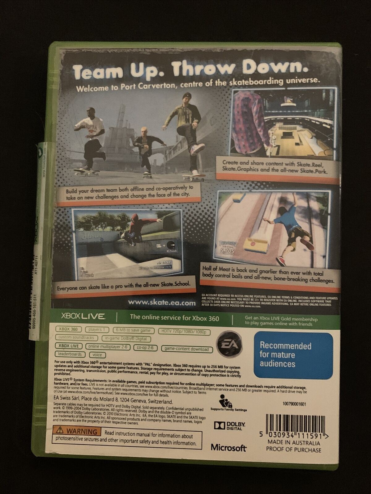 Skate 3 - Microsoft Xbox 360 with Manual