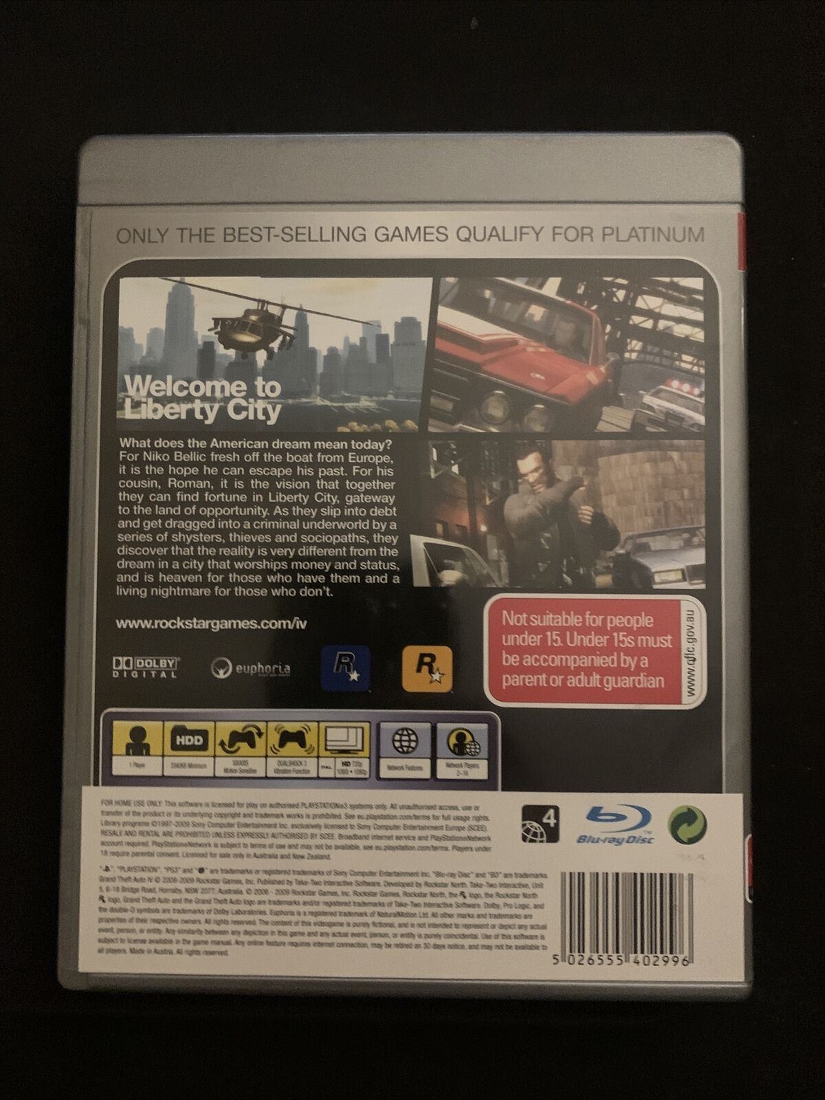 Grand Theft Auto GTA IV 4 - PS3 Sony PlayStation 3 Game with Manual & Map