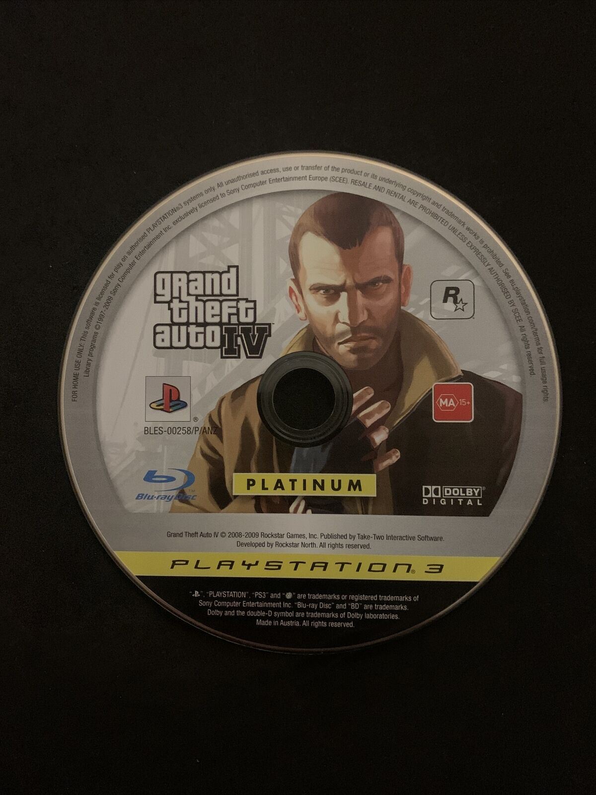 Grand Theft Auto GTA IV 4 - PS3 Sony PlayStation 3 Game with Manual & Map