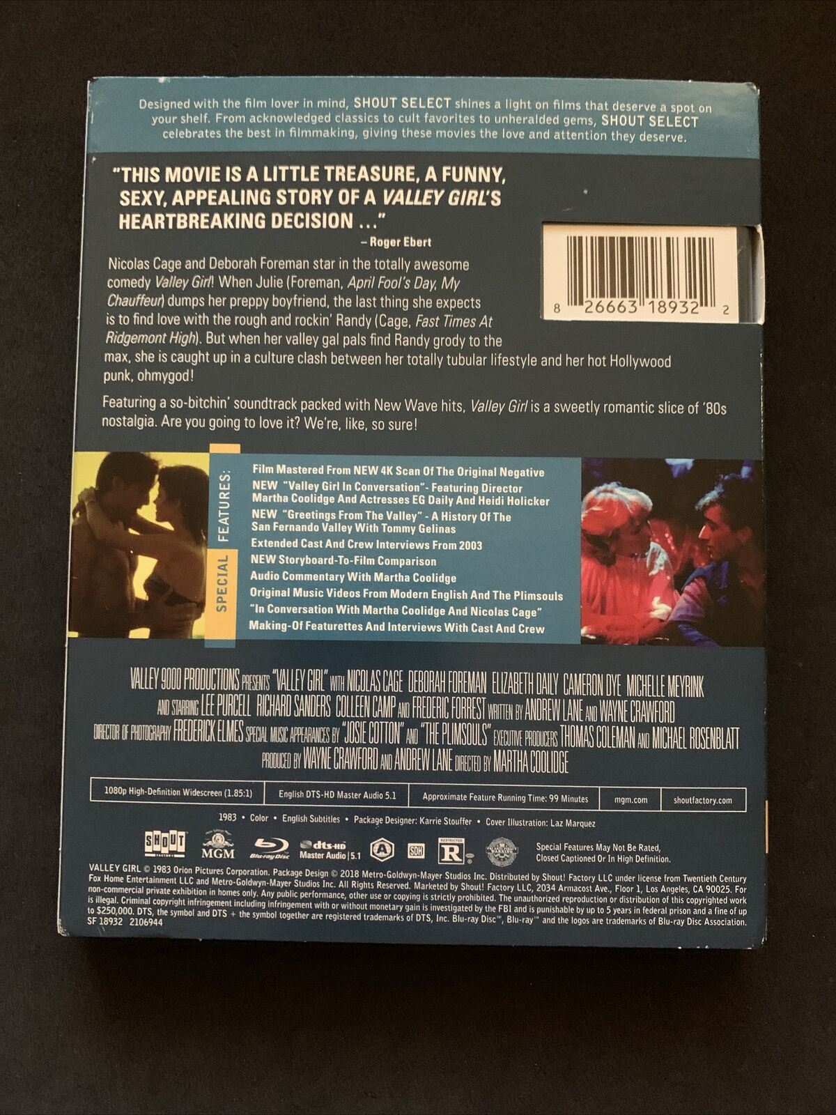 Valley Girl - Collector's Edition (Blu-ray, 1983) Nicolas Cage. Region A