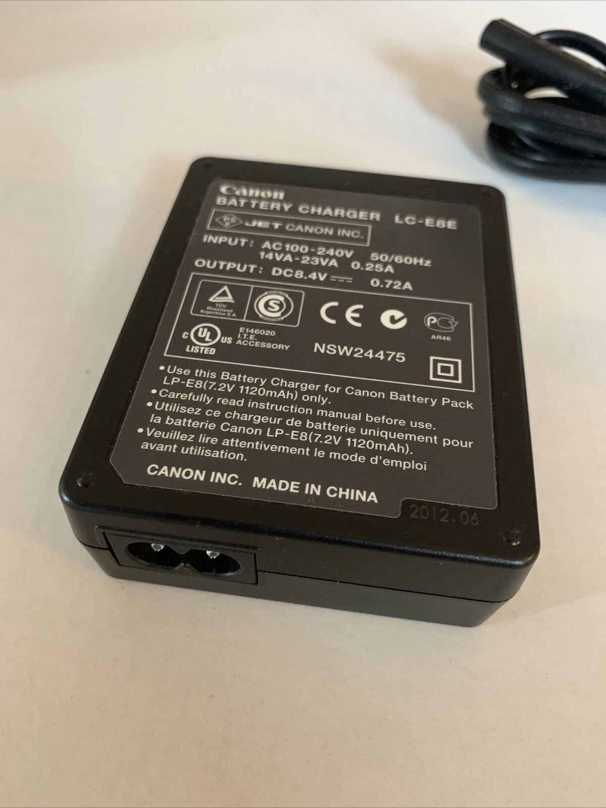Genuine Canon Battery Charger LC-E8E for EOS 550D, 600D, 650D & 700D