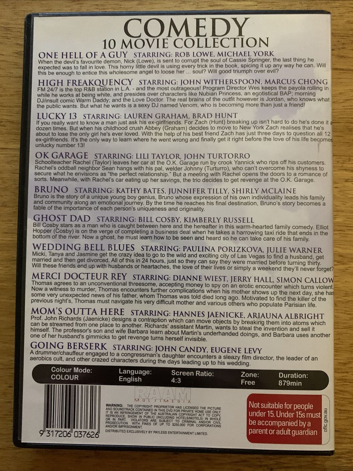 10 Movie Comedy DVD. One Hell Of A Guy/High Frequency/Lucky 13/OK Garage/Bruno..