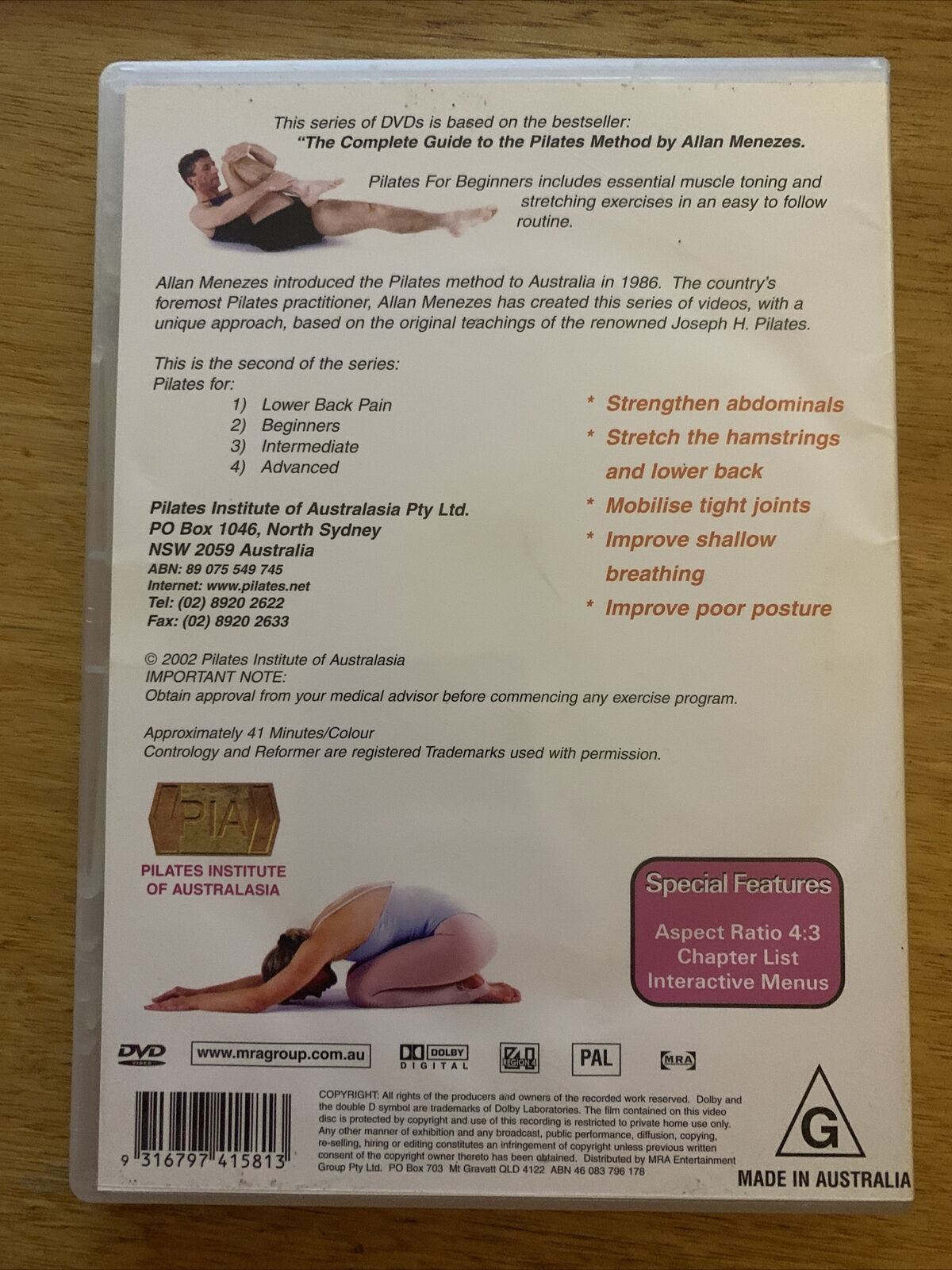 Pilates for Beginners by Allan Menezes (DVD) Muscle Toning Stretching