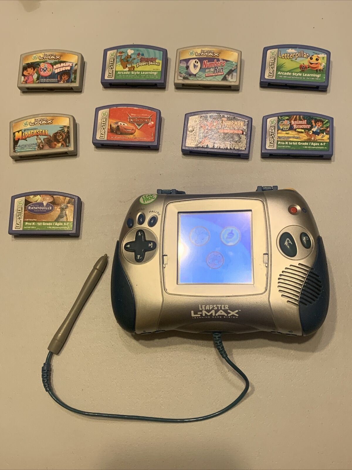LeapFrog Leapster L-Max Educational Learning game console PLUS 9 games