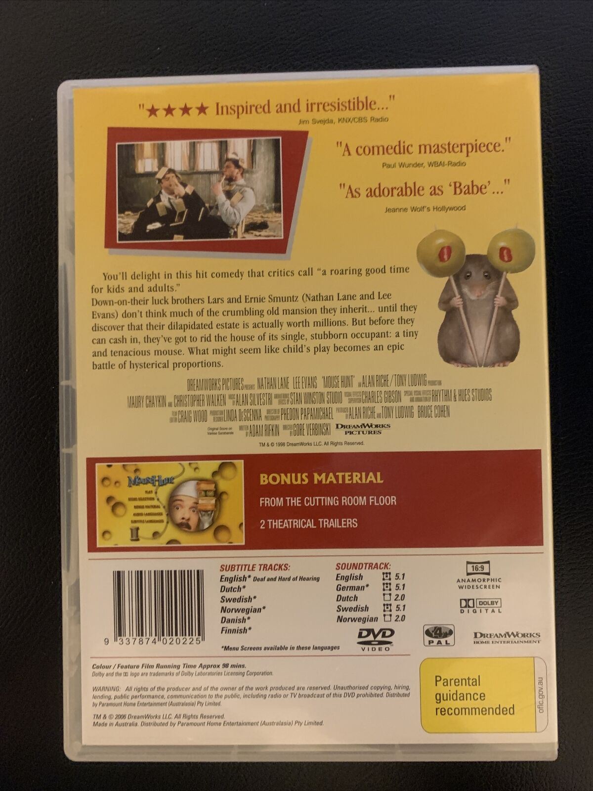 Mousehunt (DVD, 1997) Nathan Lane, Lee Evans, Vicki Lewis - Region 4