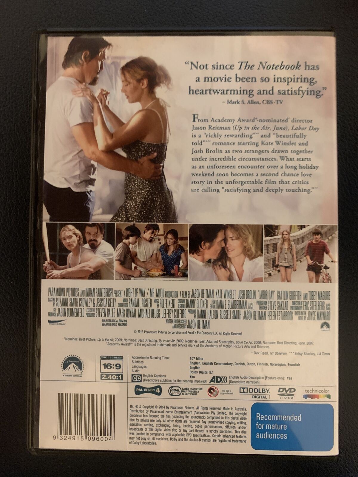 Labor Day (DVD, 2013) Kate Winslet, Josh Brolin. Region 4