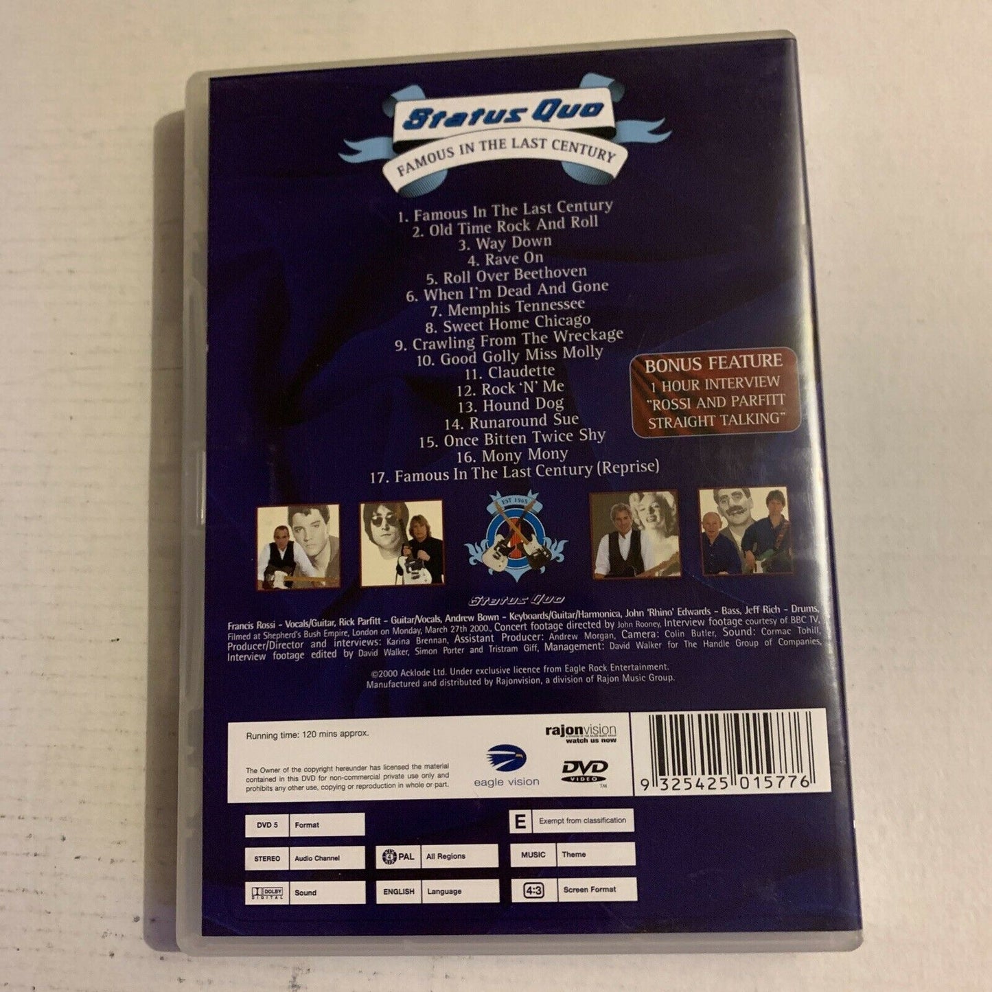 Status Quo - Famous In The Last Century (DVD, 2000)