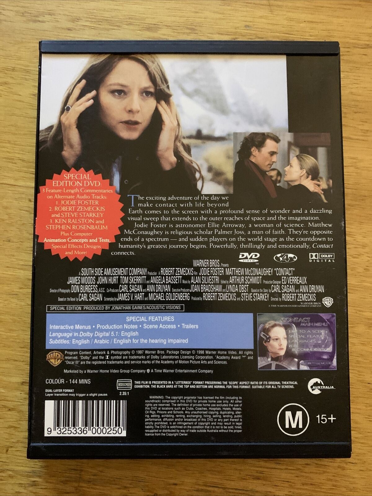 Contact - Special Edition (DVD, 1997) Jodie Foster, Matthew McConaughey. Region4