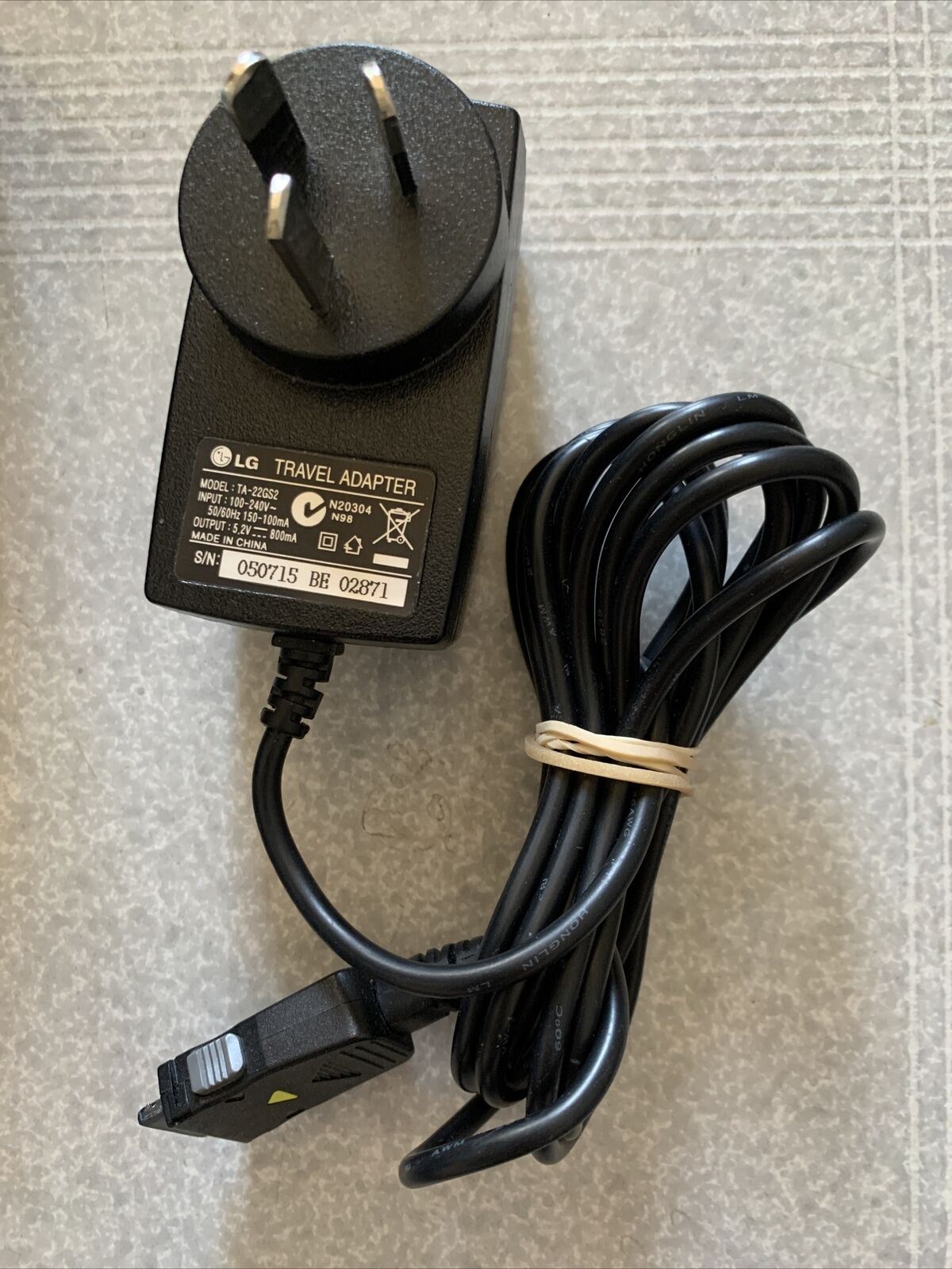Genuine LG TA-22GS2D Mobile Phone Travel Adapter AC Wall Charger 5.2V