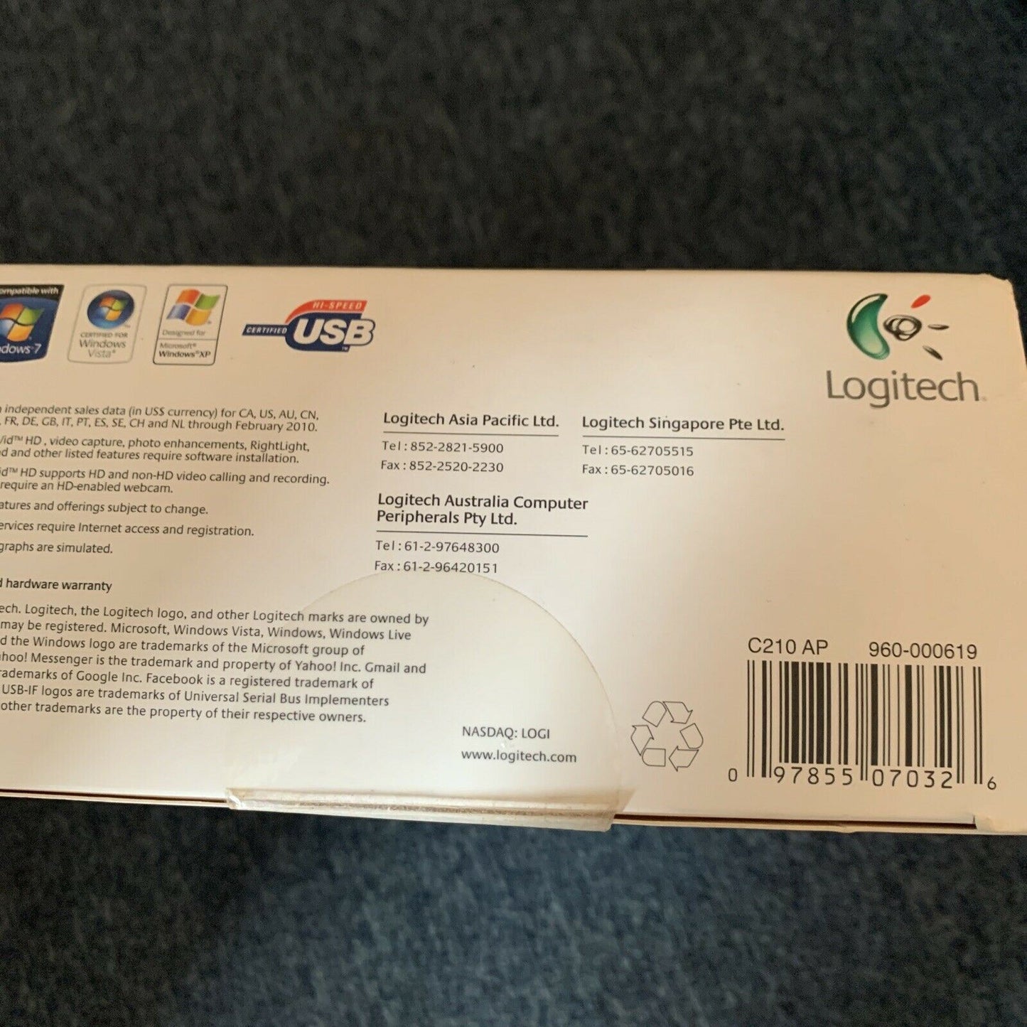Logitech C210 USB Webcam with built-in Microphone