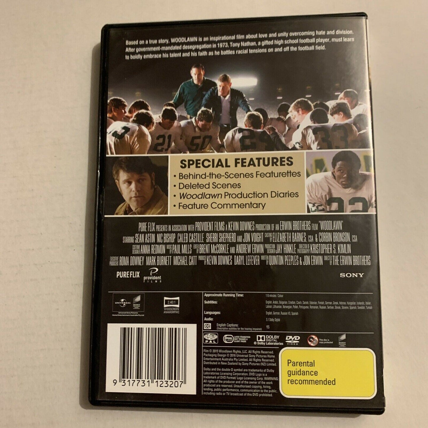 Woodlawn (DVD, 2015) Caleb Castille, Sean Astin, Jon Voight. Region 4,2