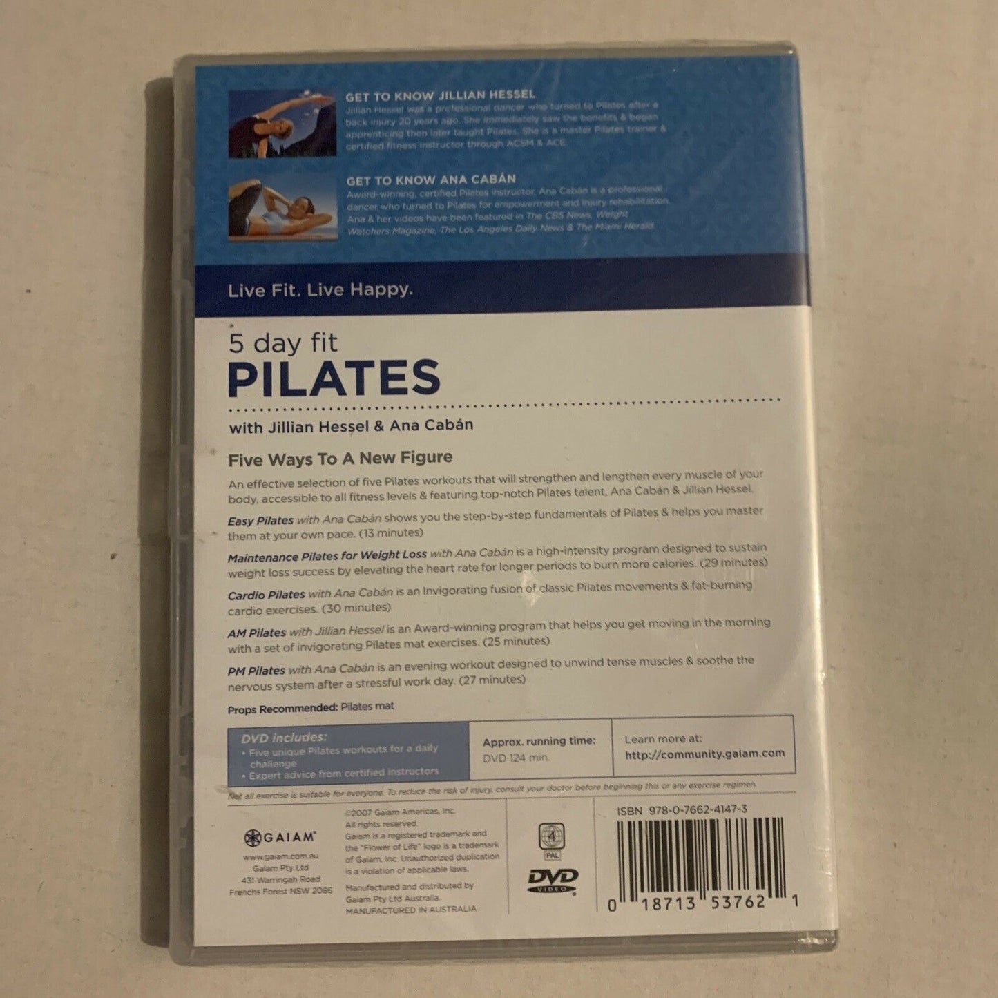 *Sealed* GAIAM: 5 Day For Pilates With Jillian Vessel & Ana Caban (DVD, 2007)