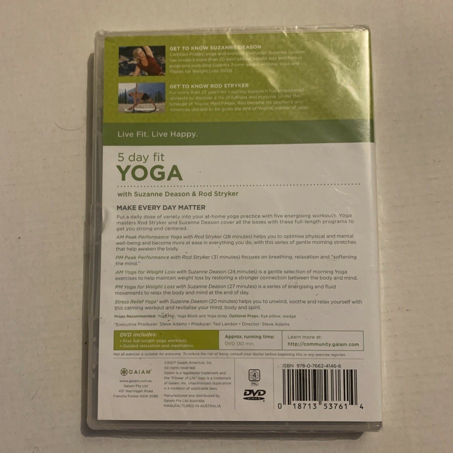 *Sealed* GAIAM - 5 Day Fit Yoga - Transform Your Mind & Body (DVD, 2007)