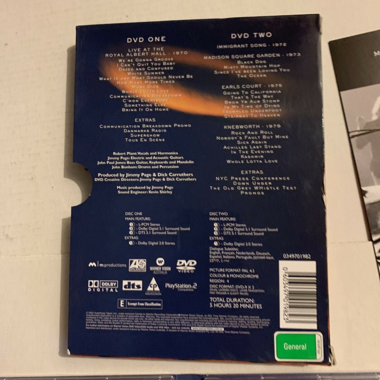 Led Zeppelin: Live At The Royal Albert Hall & Madison Square (DVD, 1979) Region4