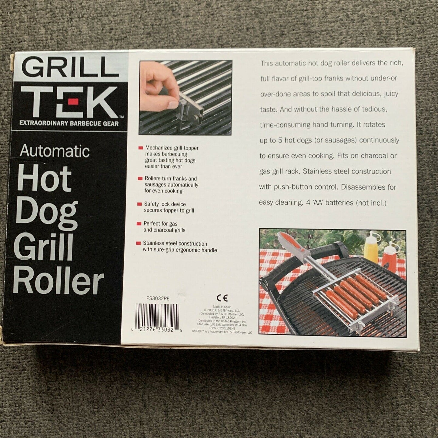 *New* GrillTek - Automatic Hot Dog Grill Roller Battery Operated PS3032RE