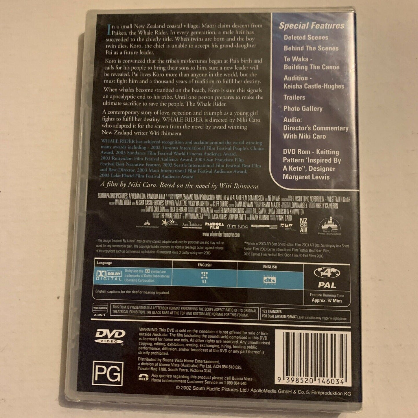 *New Sealed* Whale Rider (DVD, 2002) Keisha Castle-Hughes Region 4