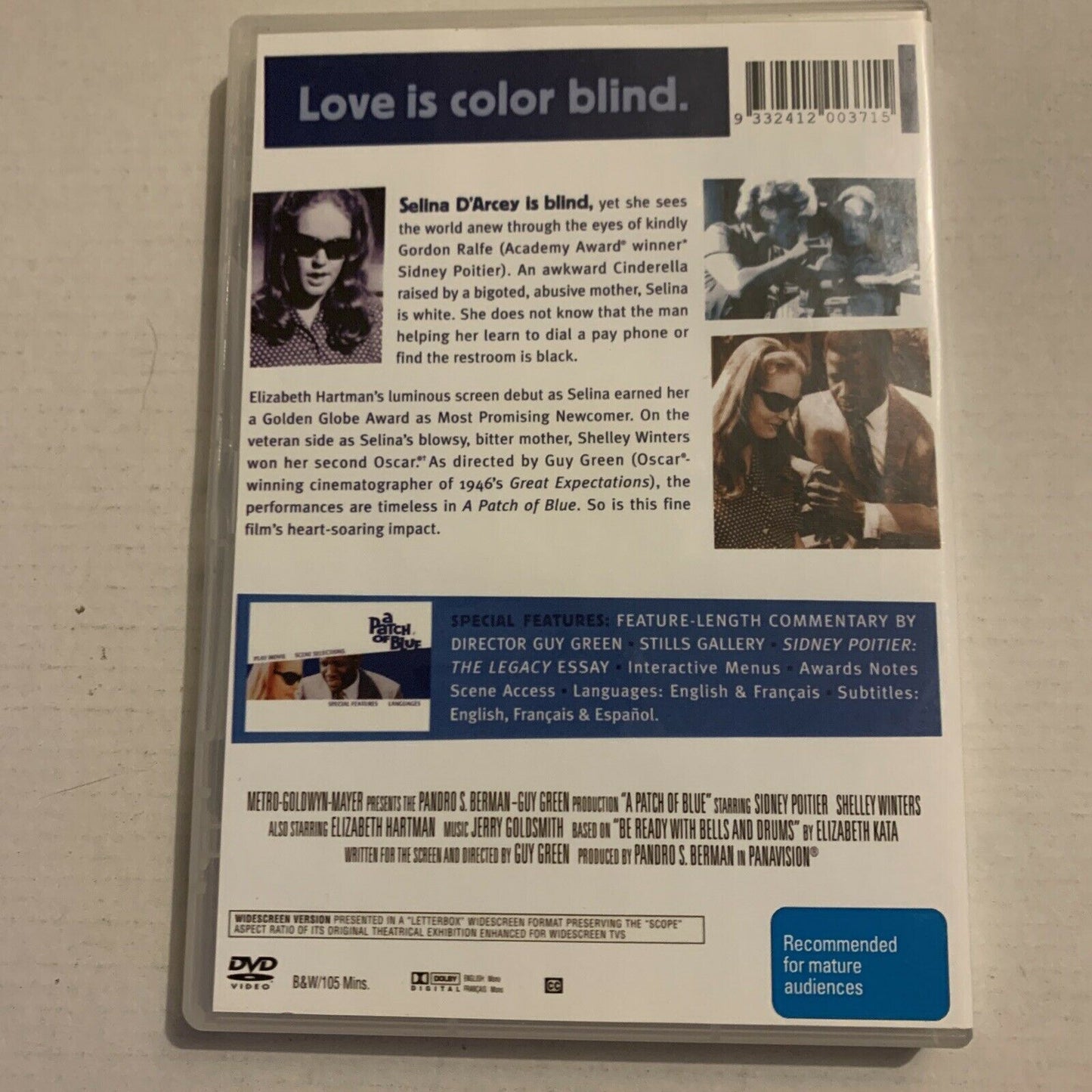 A Patch Of Blue (DVD, 1965) Sidney Poitier. All Regions
