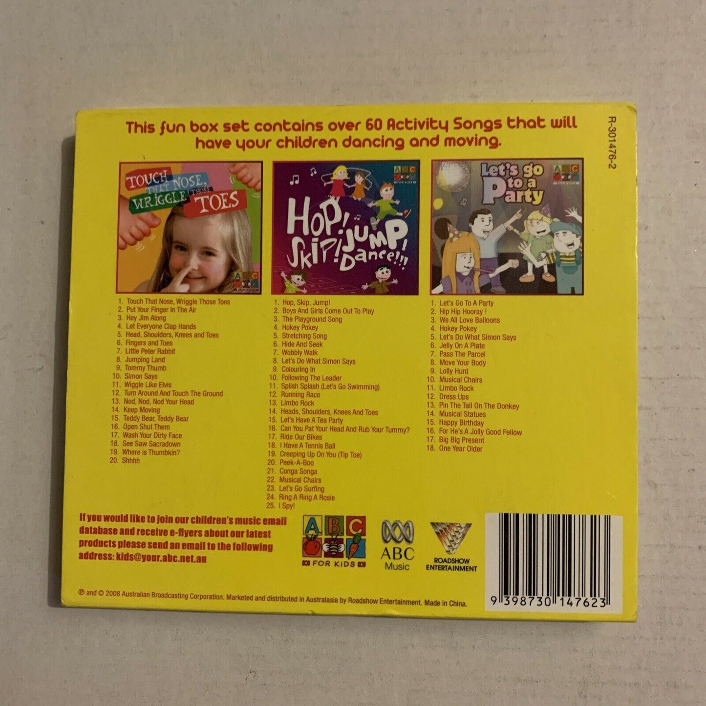 Activity Songs for Kids Box Set Produced by ABC Television Australia 3 CD Set