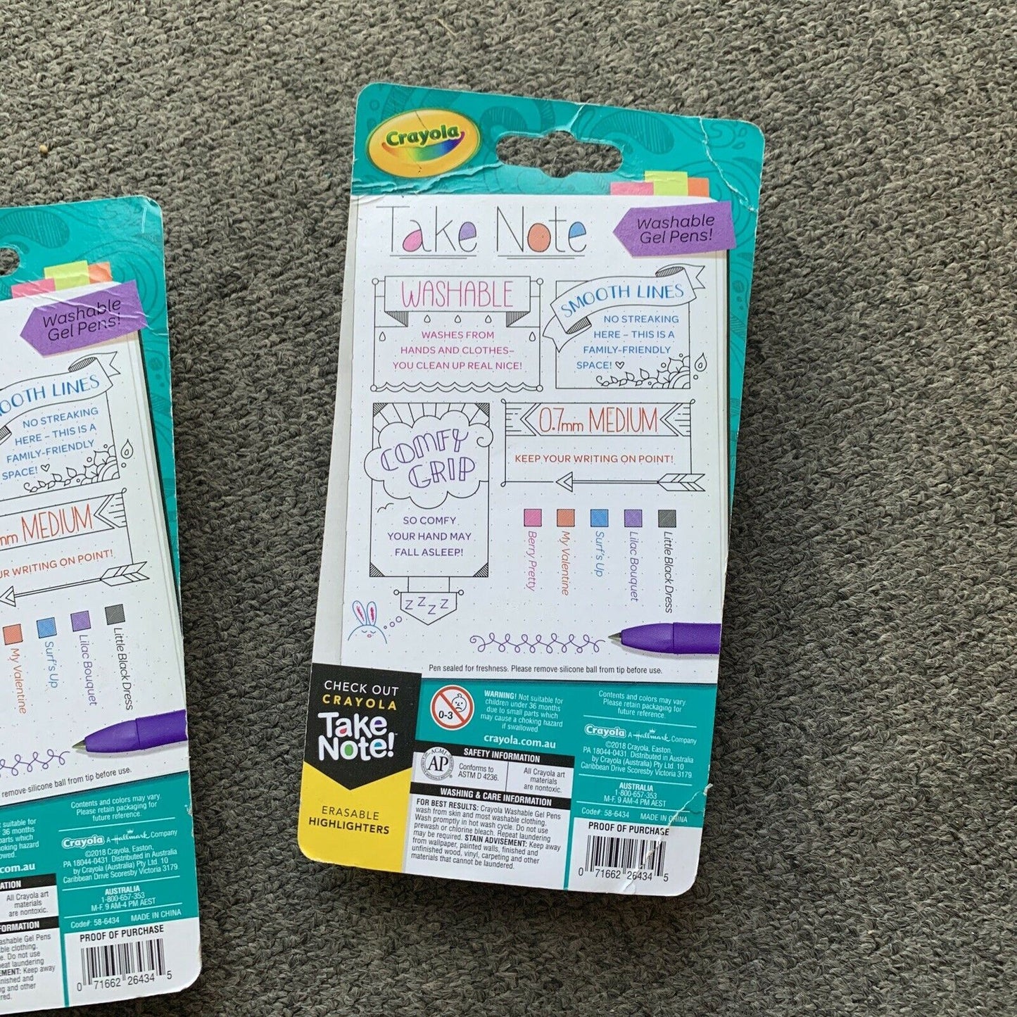*New* 2x Crayola Take Note! 5 Washable Gel Pens