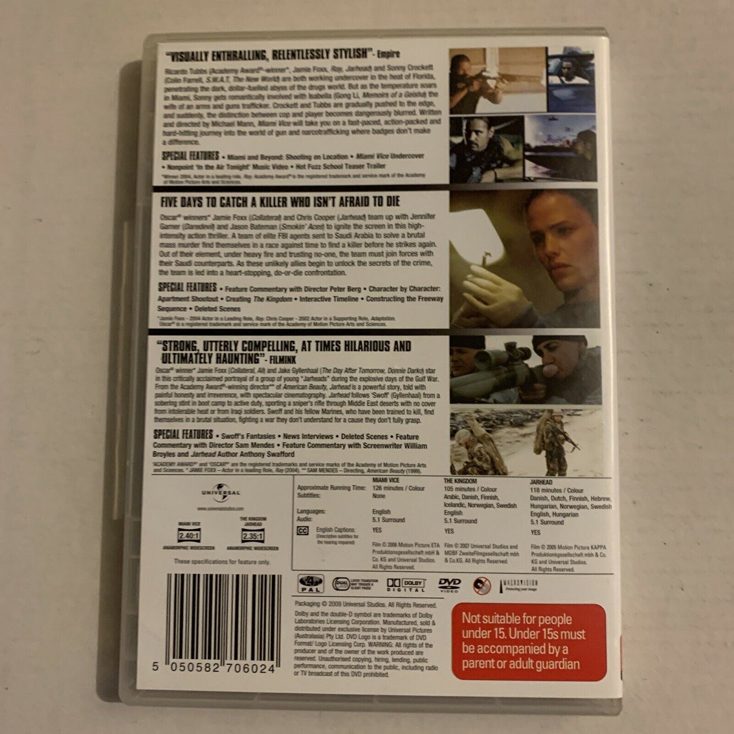 Jamie Foxx: Miami Vice / The Kingdom / Jarhead (DVD) Region 4