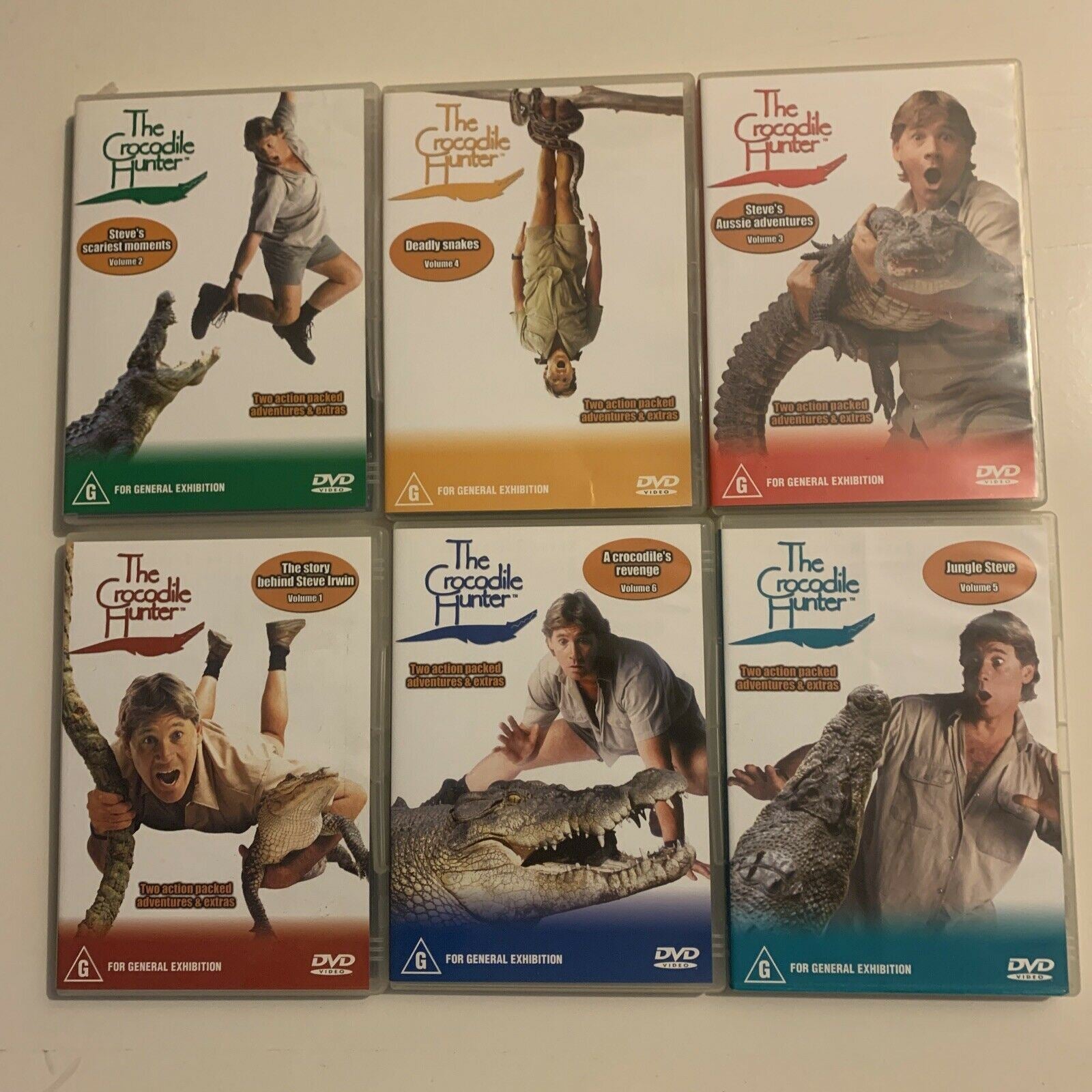 The Crocodile Hunter : Vol 1,2,3,4,5,6 (DVD, 2002, 6-Disc) Steve