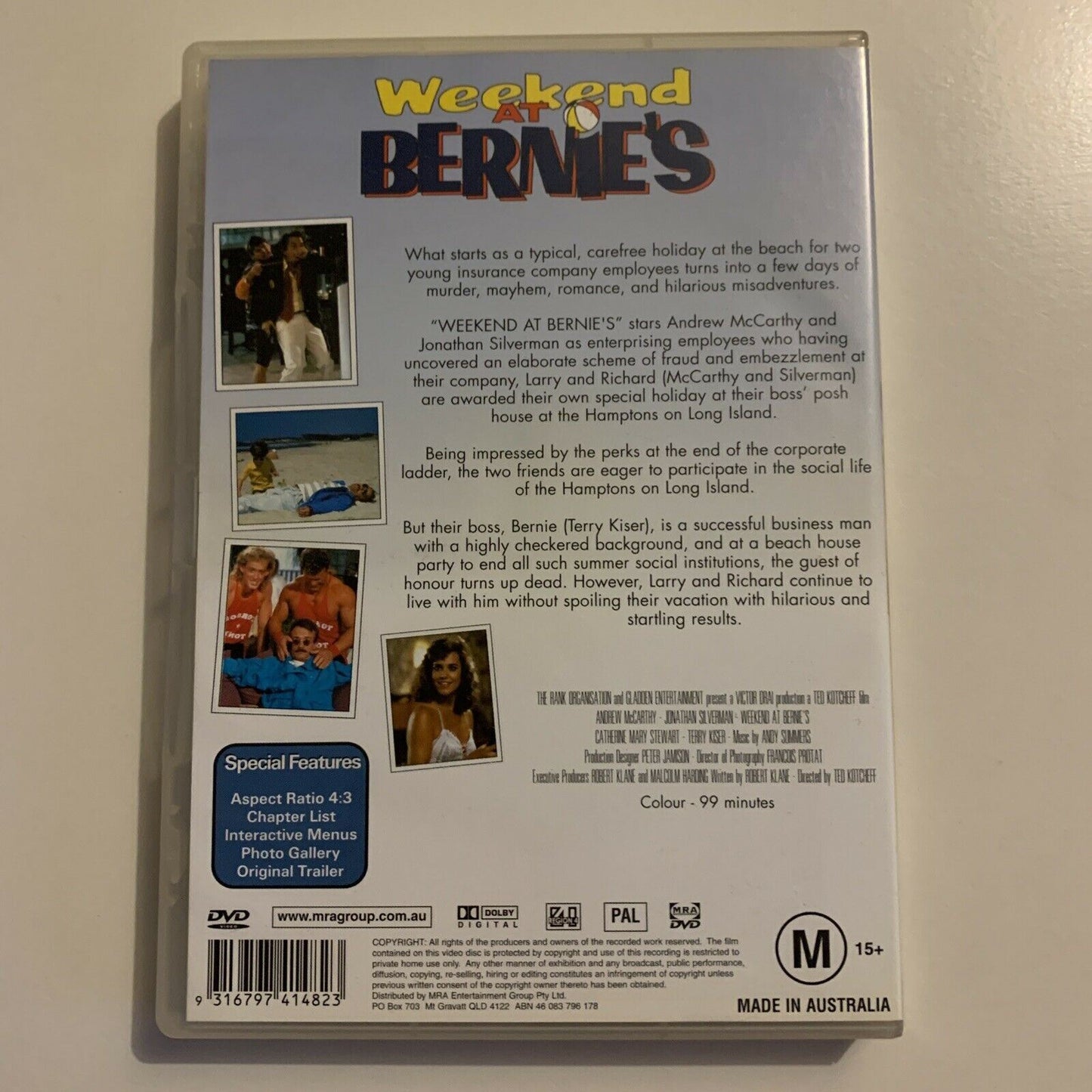 Weekend At Bernie's (DVD, 1989) Andrew McCarthy, Jonathan Silverman