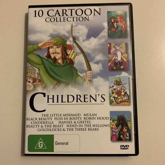 10 Children's DVD: Little Mermaid/Black Beauty/Puss in Boots/Robin Hood/Mulan...