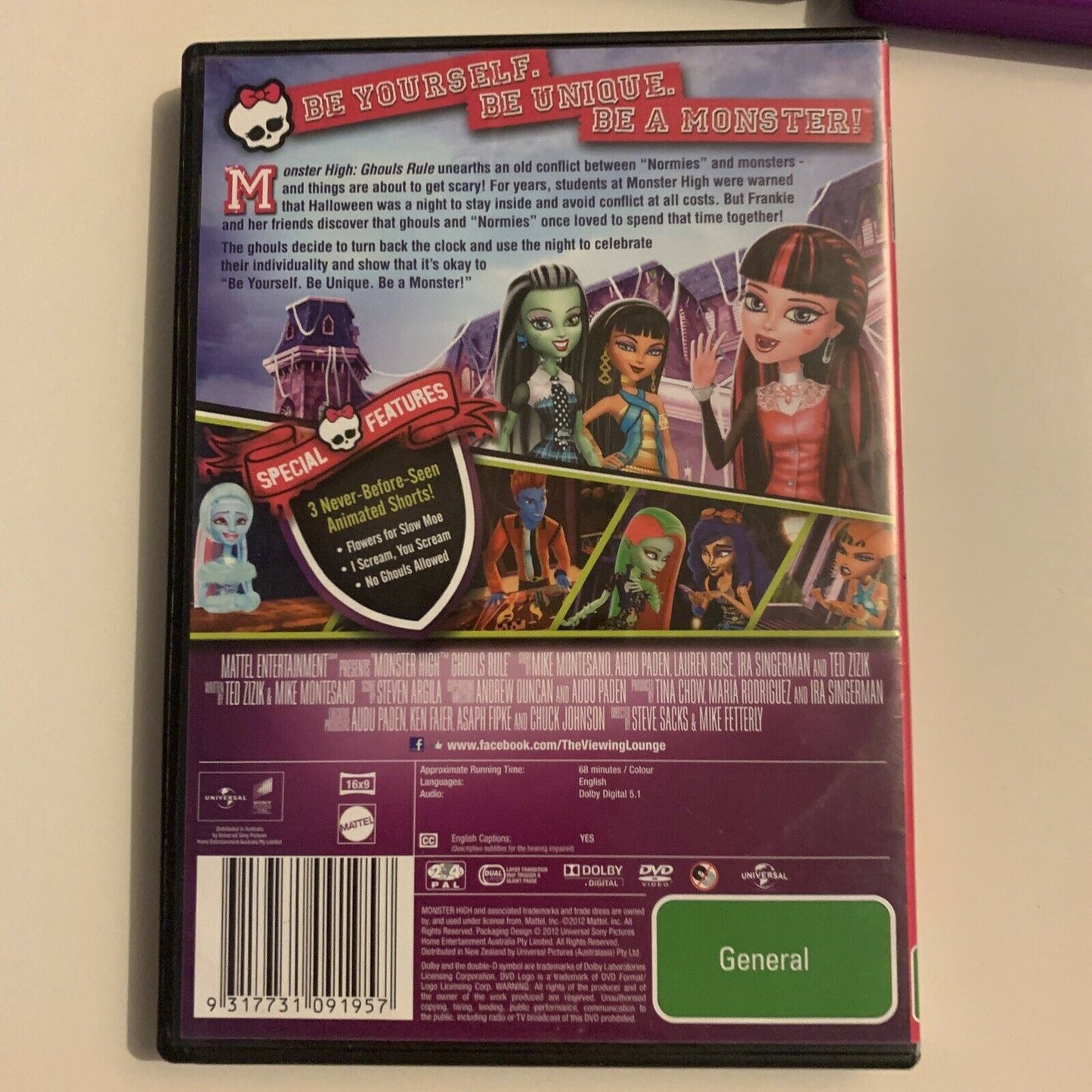 4x Monster High DVDs: Haunted / Ghouls Rule / Friday Night Freight / Freaky