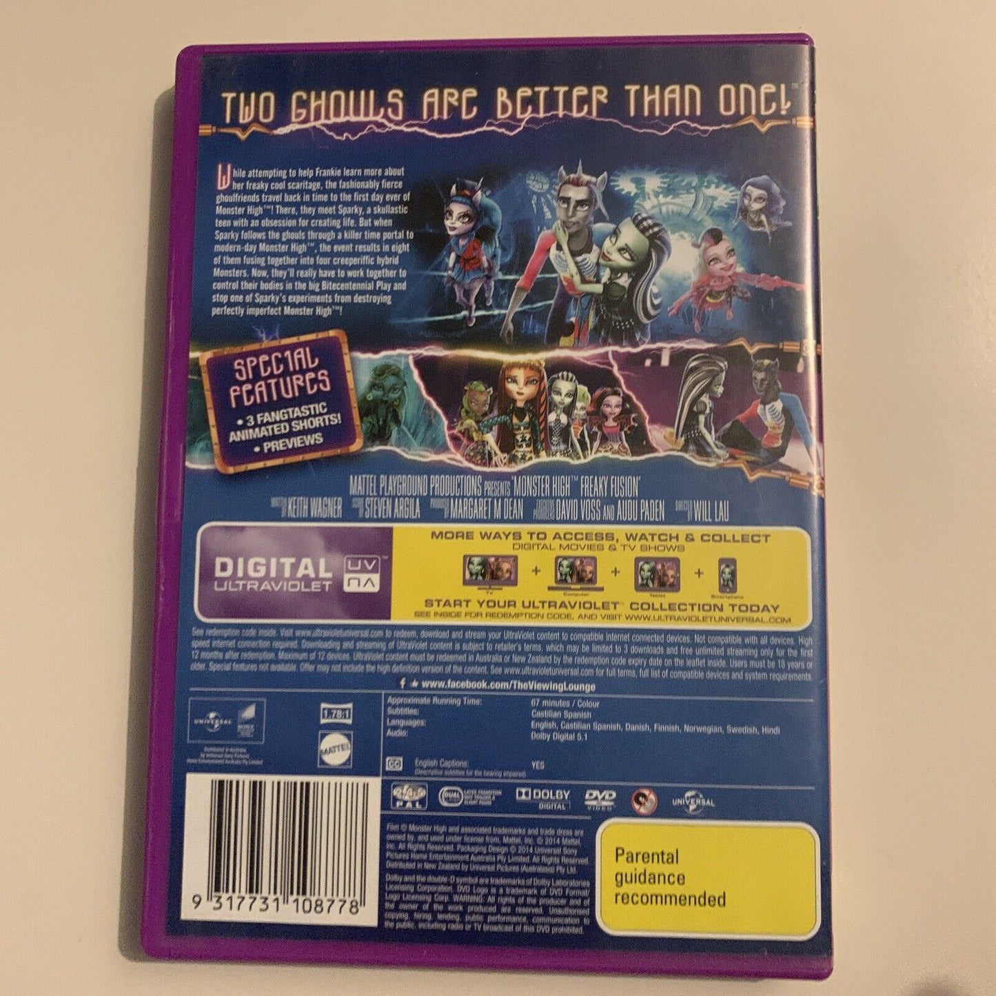 4x Monster High DVDs: Haunted / Ghouls Rule / Friday Night Freight / Freaky