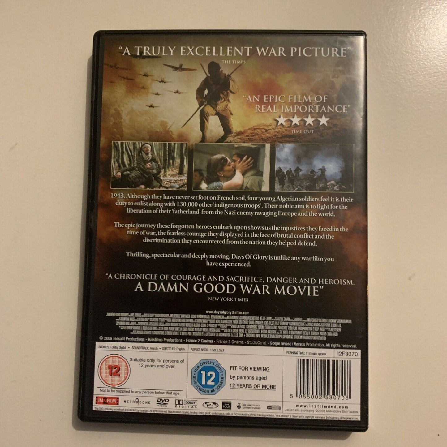 Days of Glory (DVD, 2006) French Algerian Soldiers in World War II. Region 2