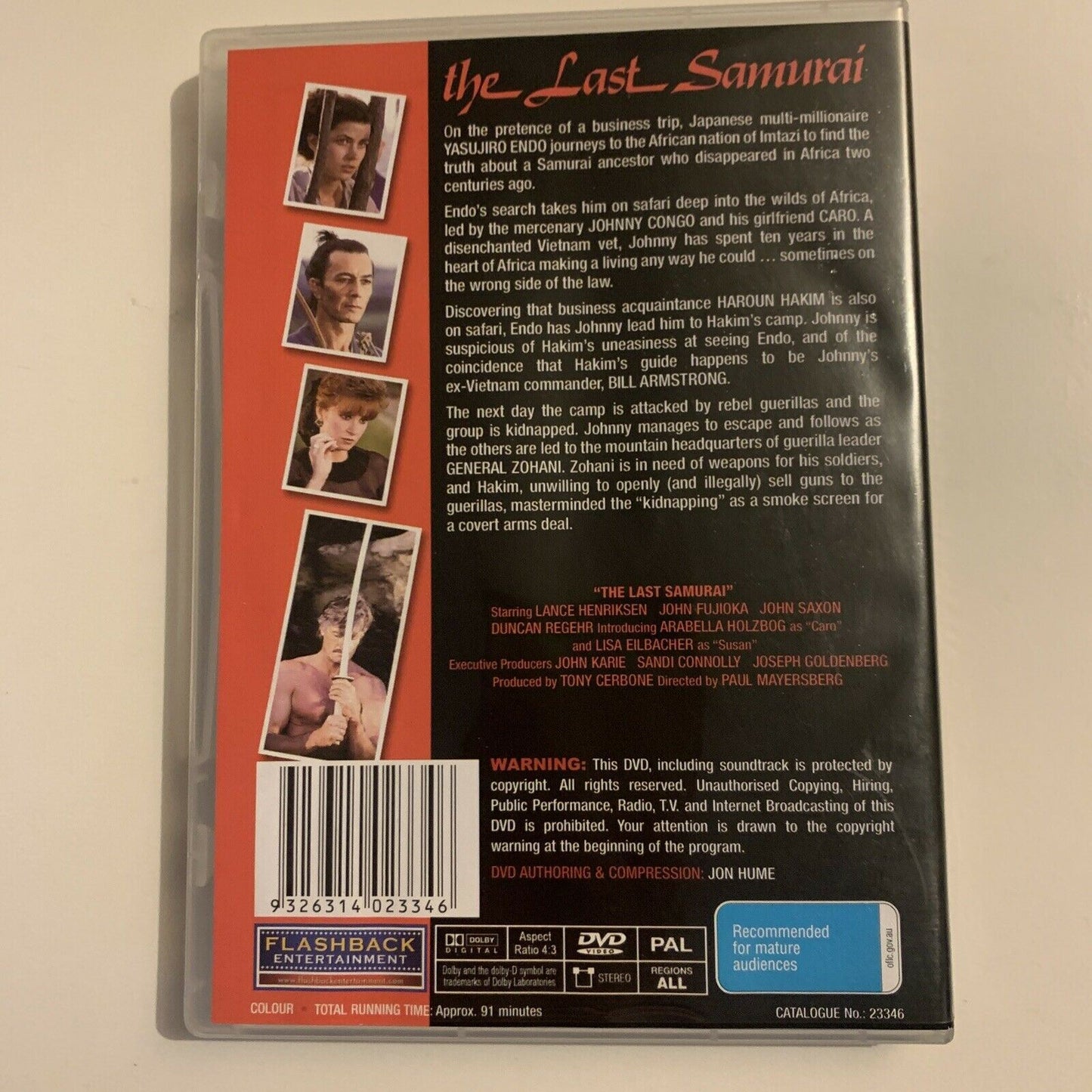 The Last Samurai (DVD, 1990) Lance Henriksen, John Fujioka. All Regions