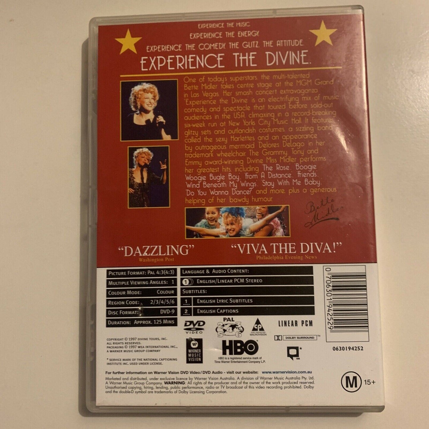 Bette Midler - Diva Las Vegas (DVD, 1997) Region 4&2