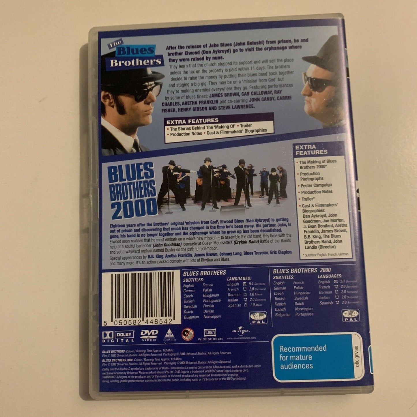 The Blues Brothers / Blue Brothers 2000 (DVD, 1999, 2-Disc) Region 4&2