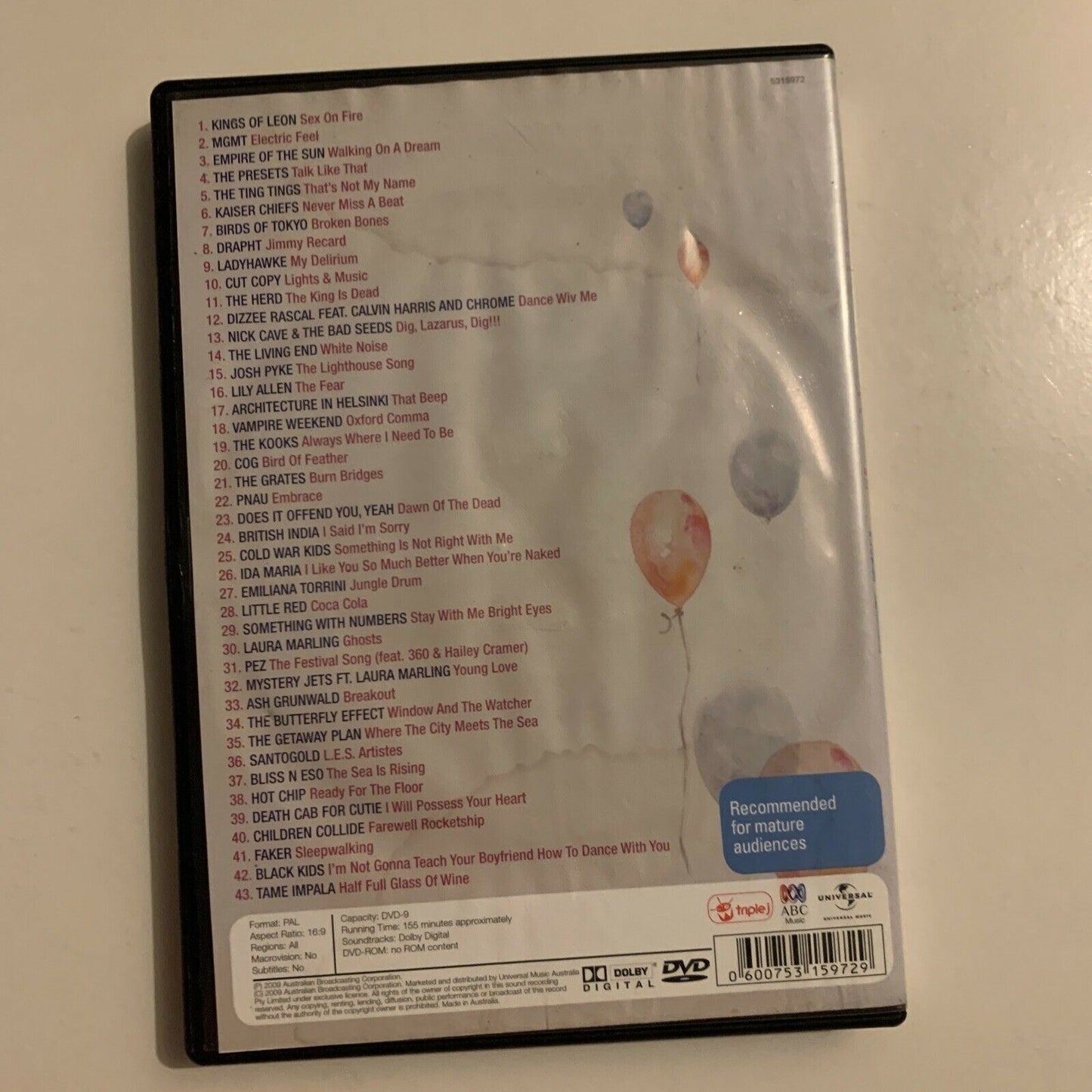 Triple J Hottest 100 Volume 16 (DVD, 2009) All Regions