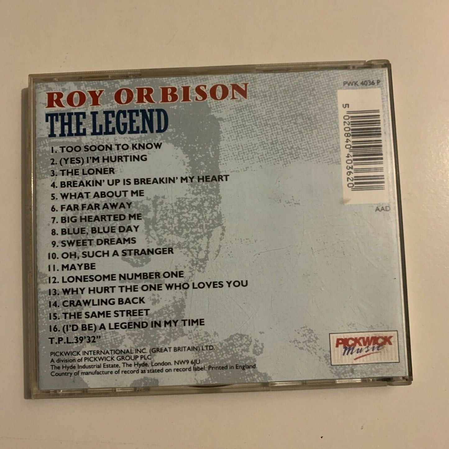 Roy Orbison - The Legend (CD, 1990)