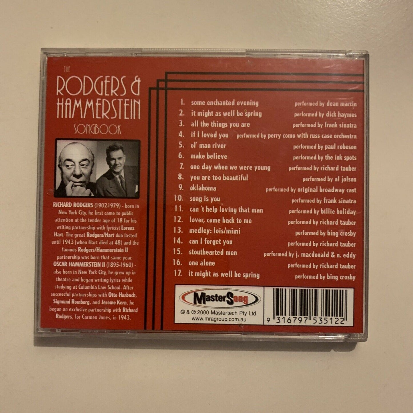 The Rodgers & Hammerstein Songbook - 17 Sentimental Standards (CD, 2000)