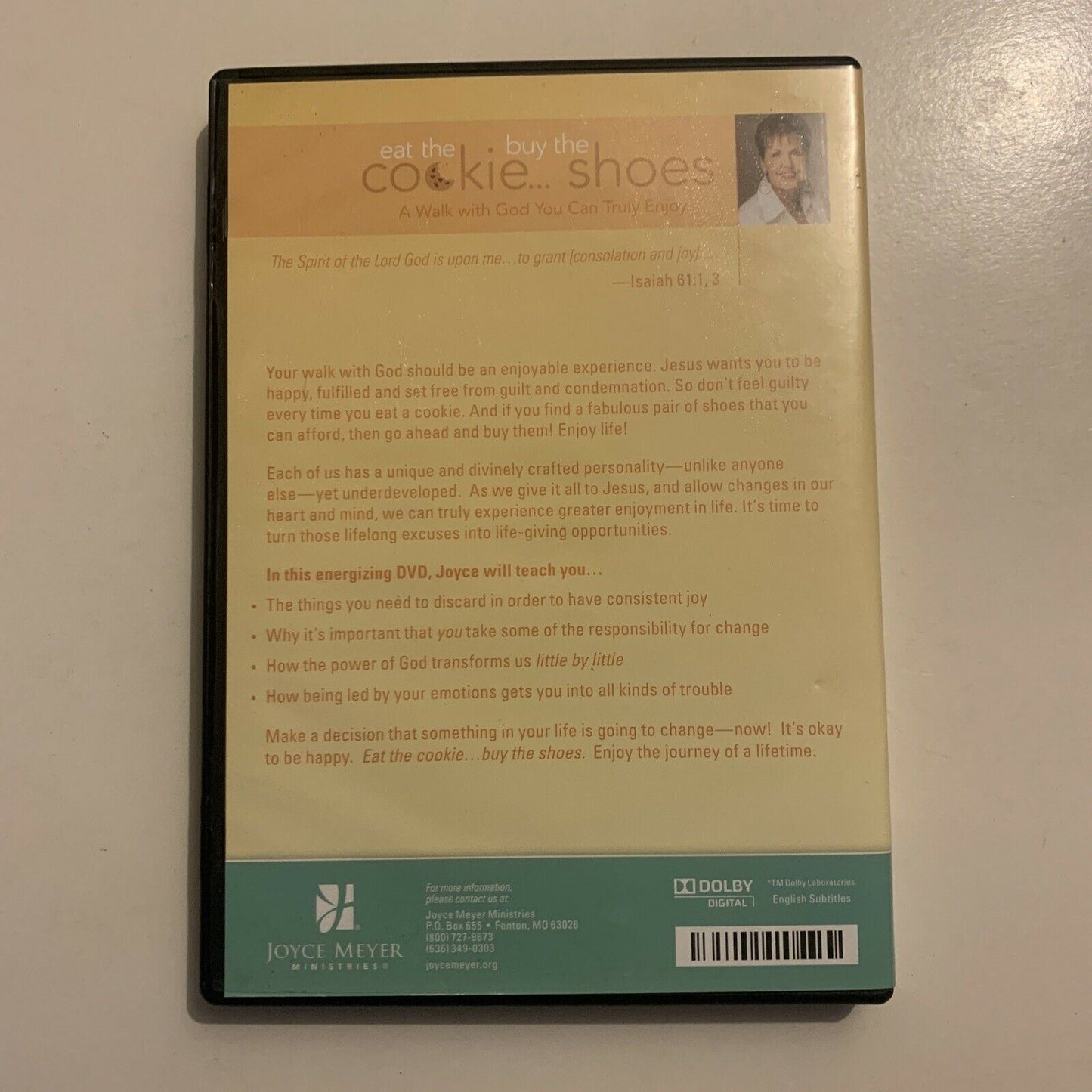 Eat The Cookie Buy The Shoes - A Walk With God (DVD) Joyce Meyer All Regions