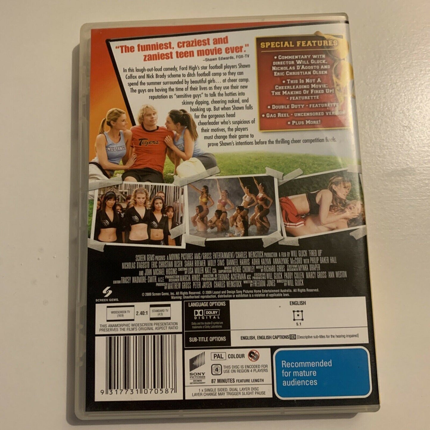 Fired Up! Undressed And Uncut Edition (DVD, 2009) Nicholas D'Agosto Region 4&2