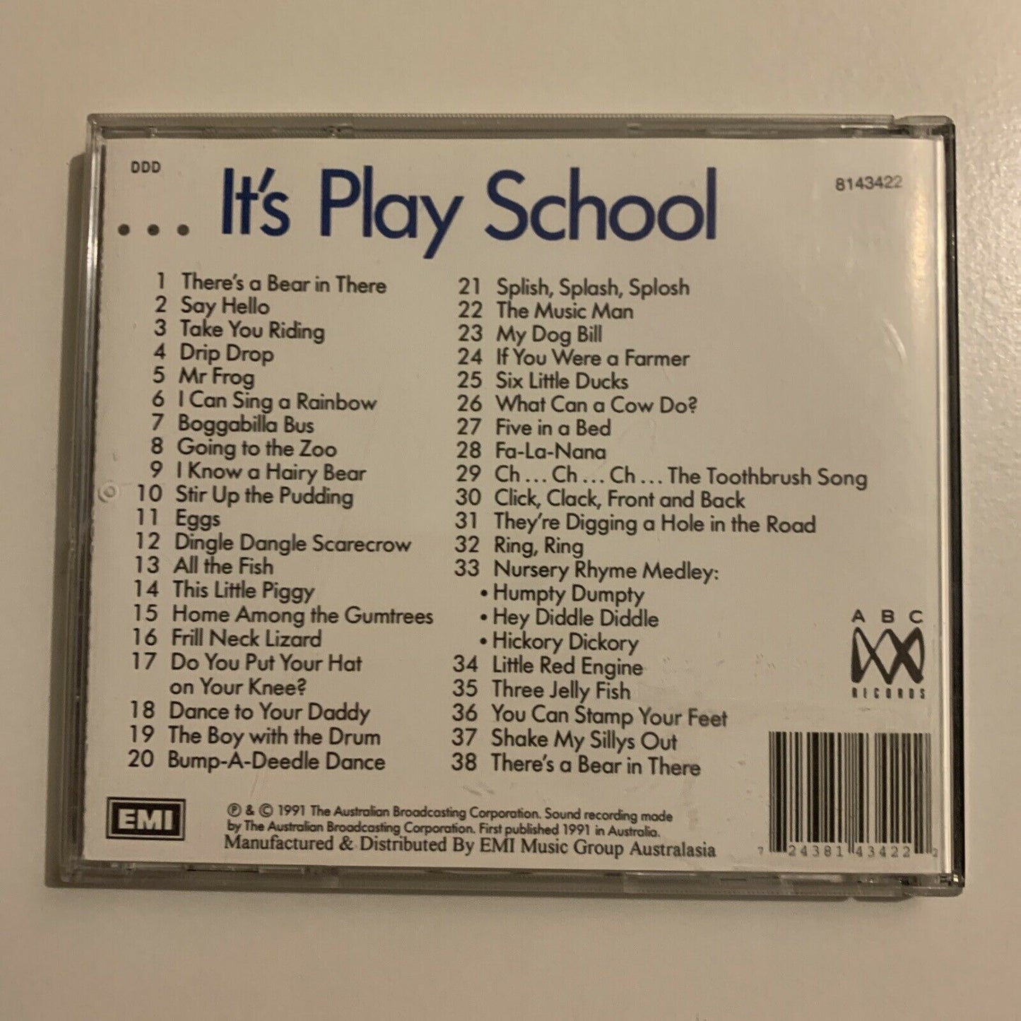 Play School ‎– ...It's Play School - Songs From ABC Playschool (CD, 1991)