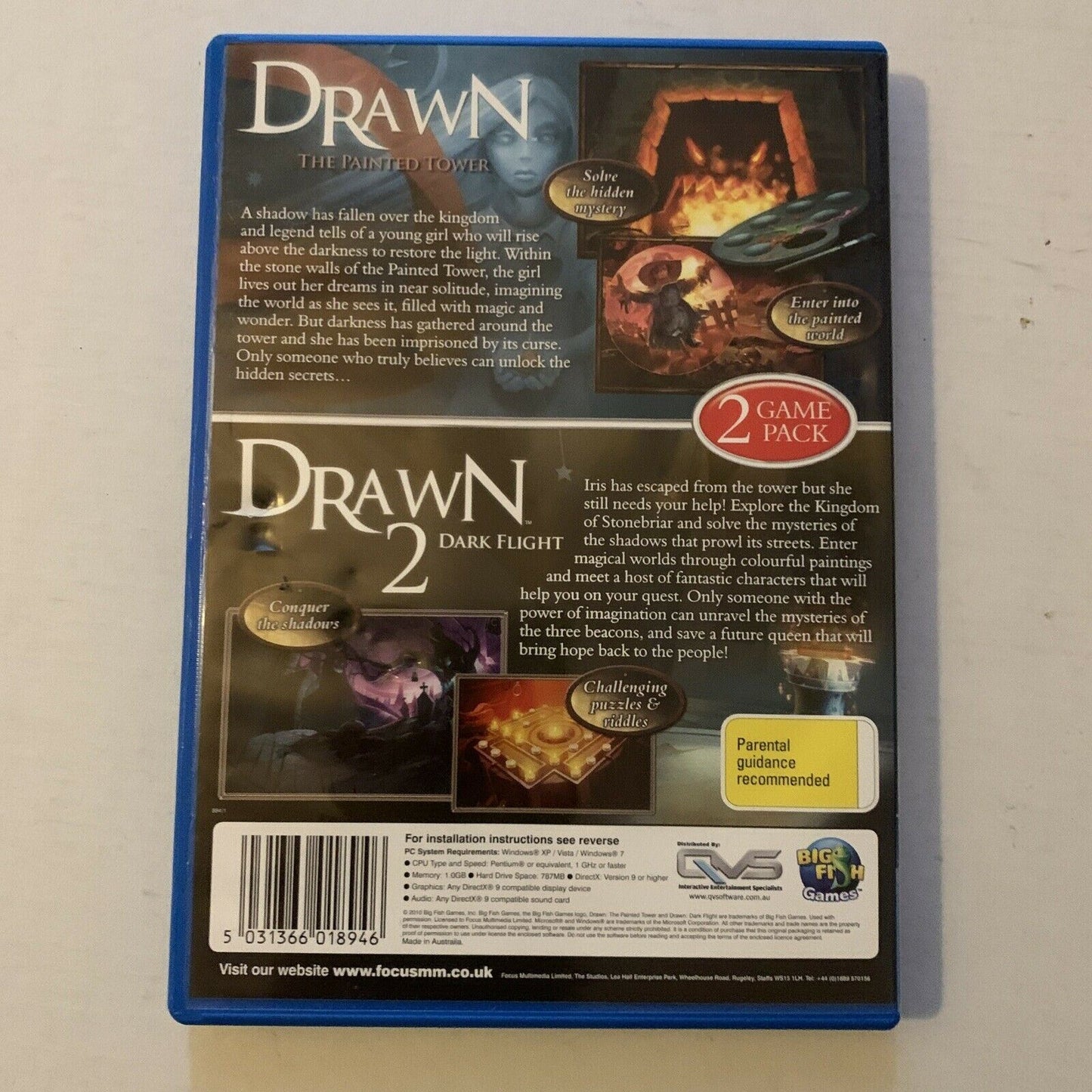 Drawn 1 & 2 PC CDROM Game Hidden Object Game