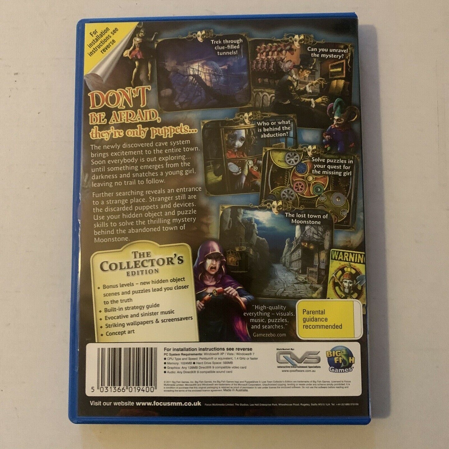 Puppet Show 3: Lost Town - Collector's Edition - Hidden Object / Puzzle PC CDROM