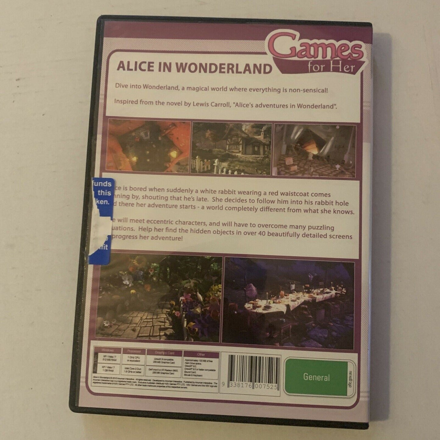 Alice in Wonderland PC CDROM Hidden Object Game