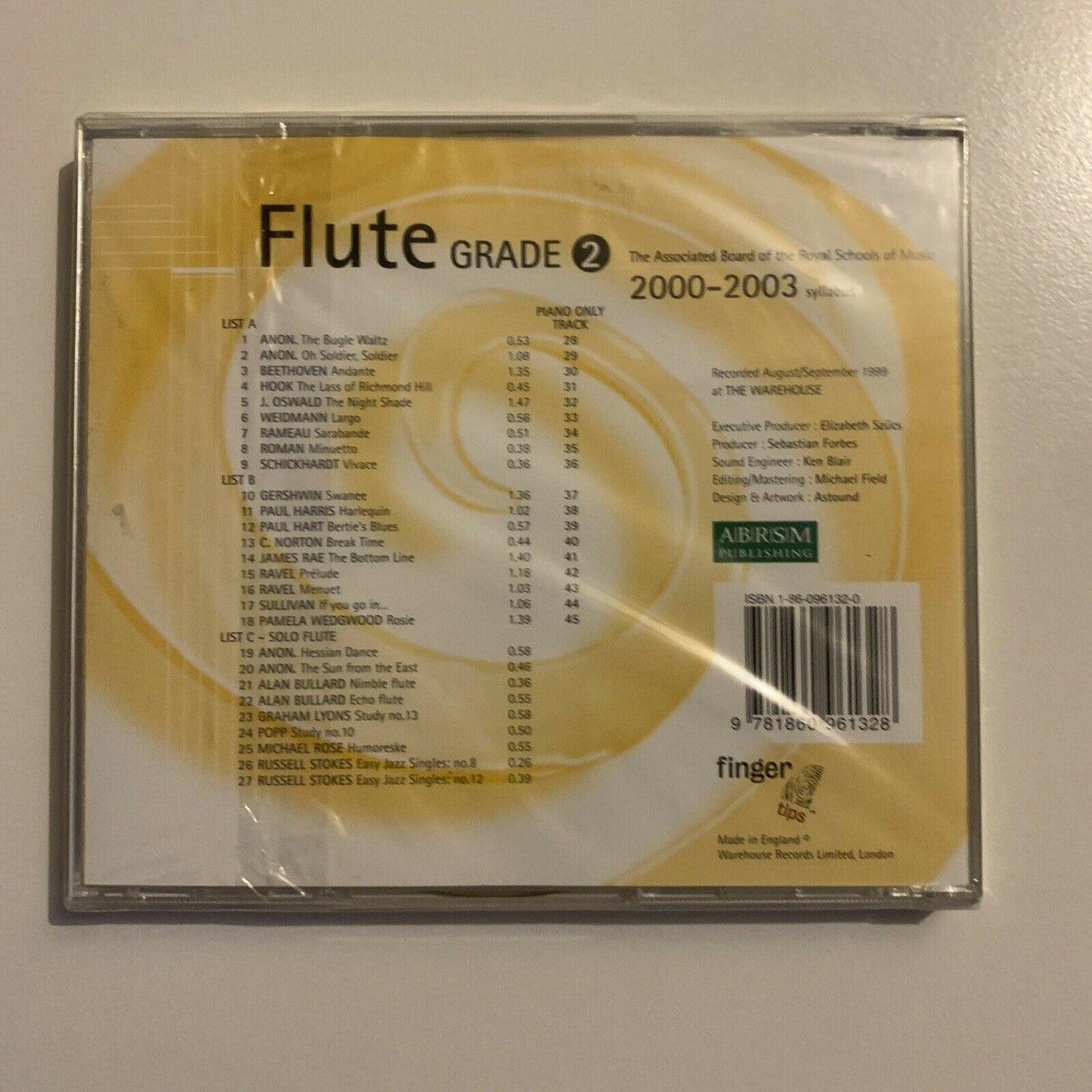 *New Sealed* Royals Schools Of Music: Flute Grade 2 2000-2003 Syllabus CD