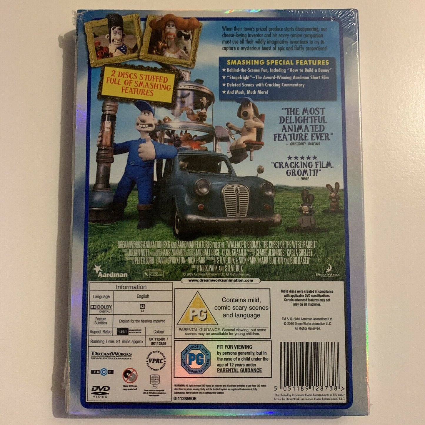 *New Sealed* Wallace & Gromit - The Curse Of The Were-Rabbit (DVD, 2005) Region2