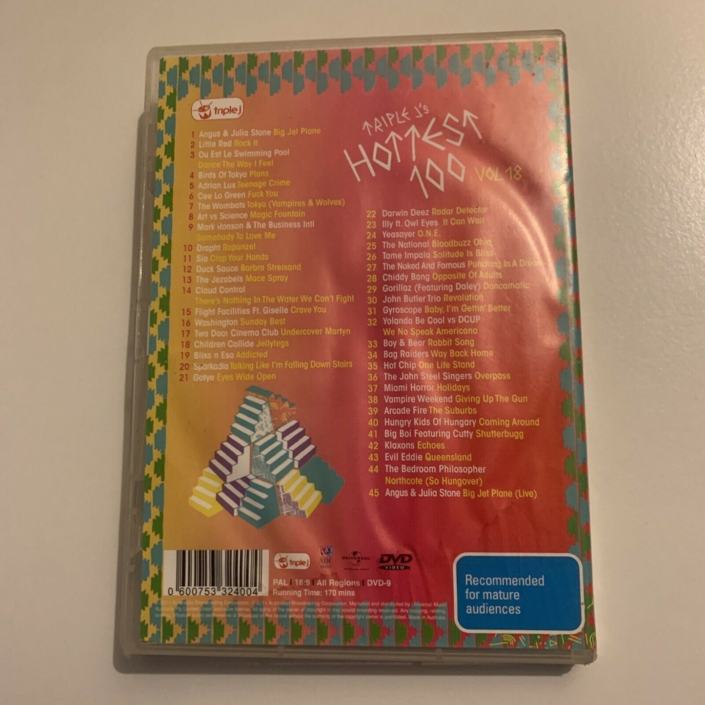 Triple J's Hottest 100 Volume 18 (DVD, 2011) All Regions