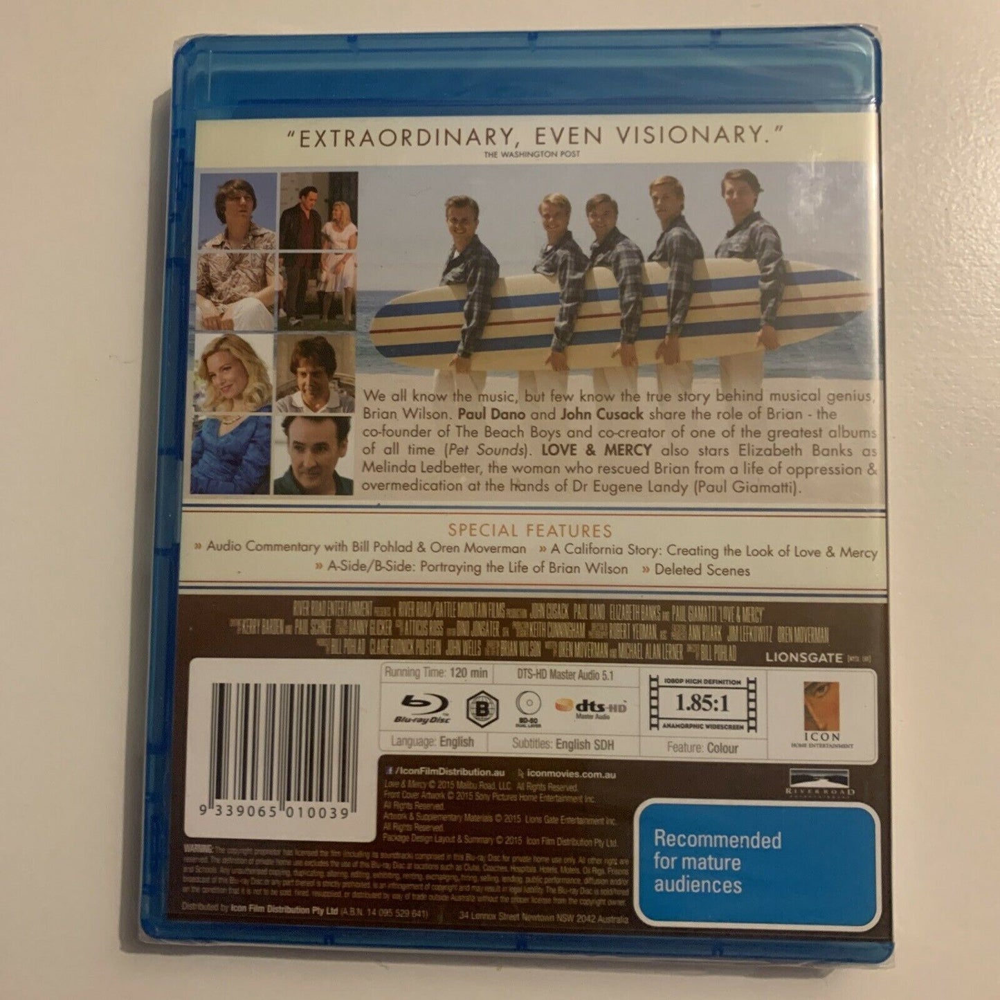 *New Sealed* Love & Mercy (Bluray, 2015) Brian Wilson Biopic Region B