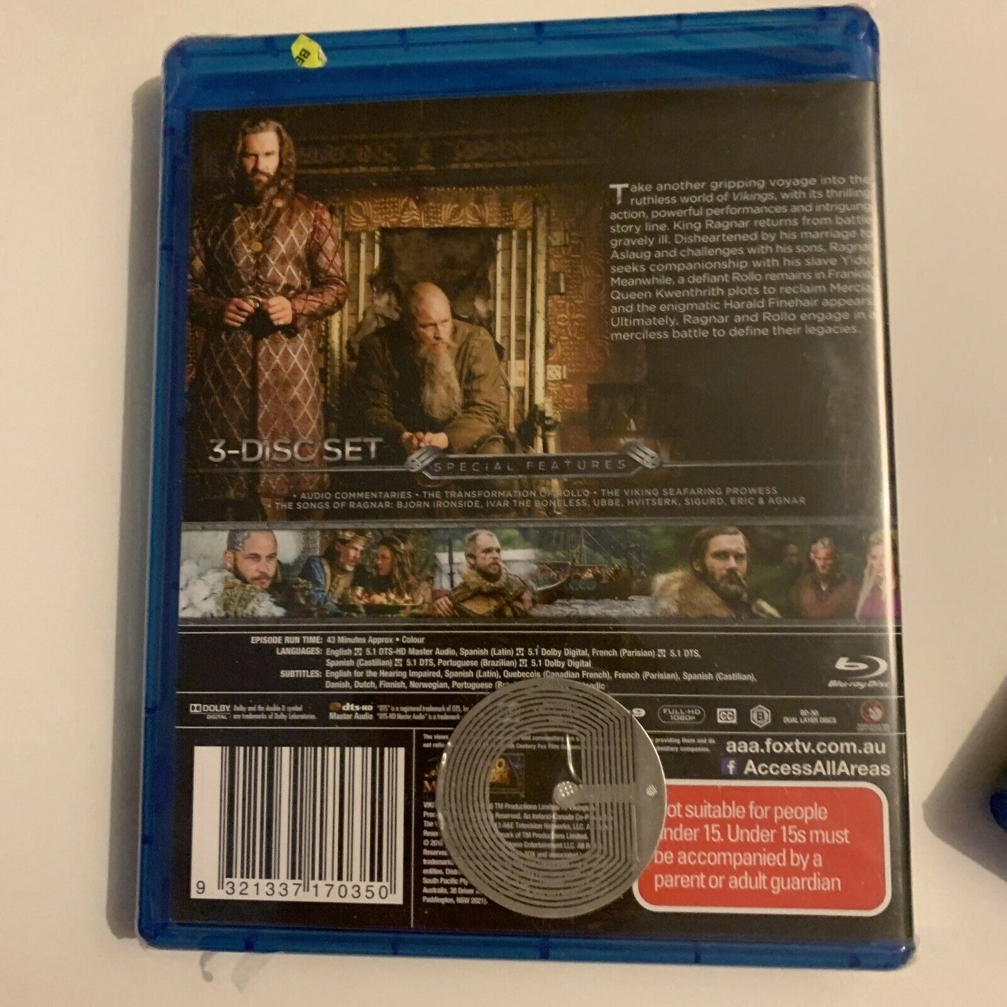 Vikings : Season 1,2,3,4 (Bluray, 2016, 15-Disc) Travis Fimmel Region B