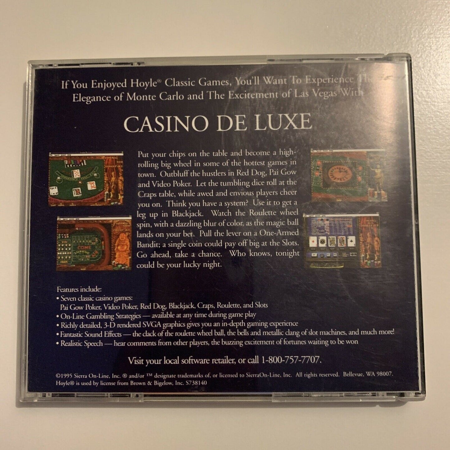 Hoyle Classic Games - 10 Great Card & Board Games PC CDROM 1995